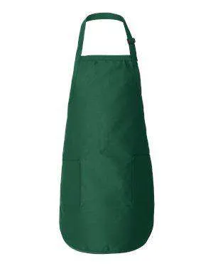 Q-Tees Full-Length Two-Pocket Bib Apron - Q4350