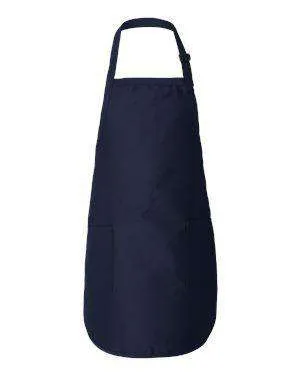 Q-Tees Full-Length Two-Pocket Bib Apron - Q4350