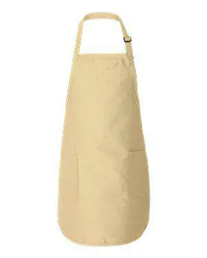 Q-Tees Full-Length Two-Pocket Bib Apron - Q4350