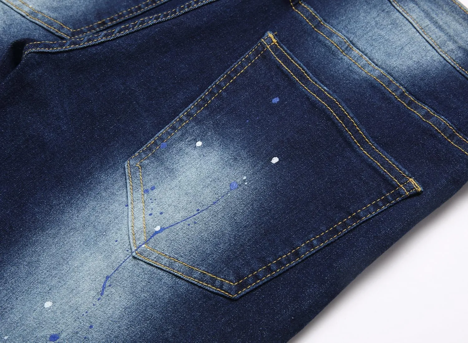 QIMYUM Mens Ripped Jeans, Distressed Destroyed Slim Fit Straight Leg Denim Pants