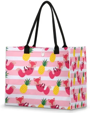 QsirBC Foods Lemon Tote Bag for Women Shoulder Bags with Pockets Handbags Purses Large Totes
