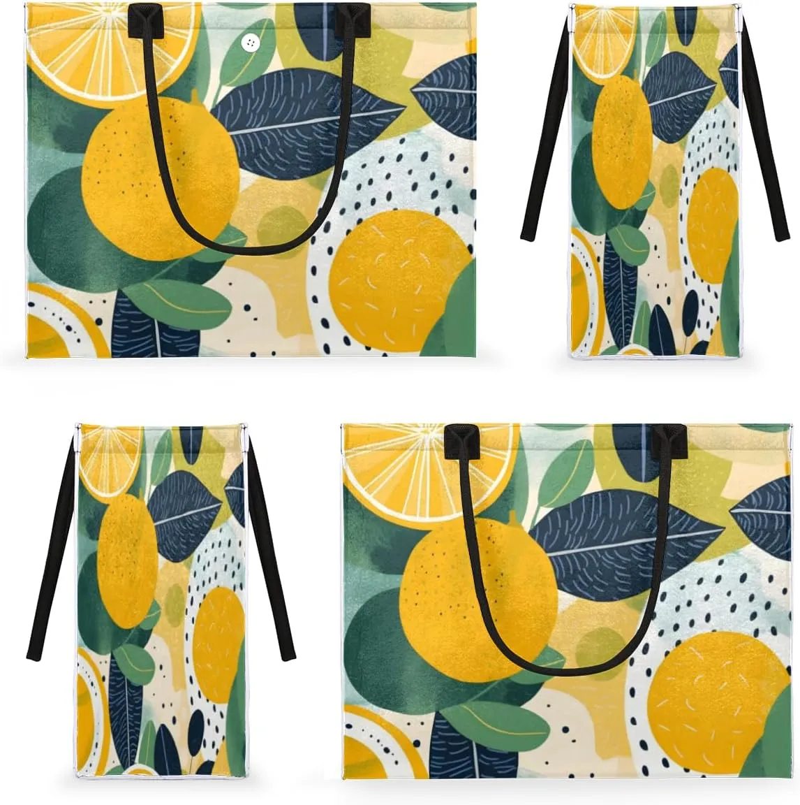 QsirBC Foods Lemon Tote Bag for Women Shoulder Bags with Pockets Handbags Purses Large Totes