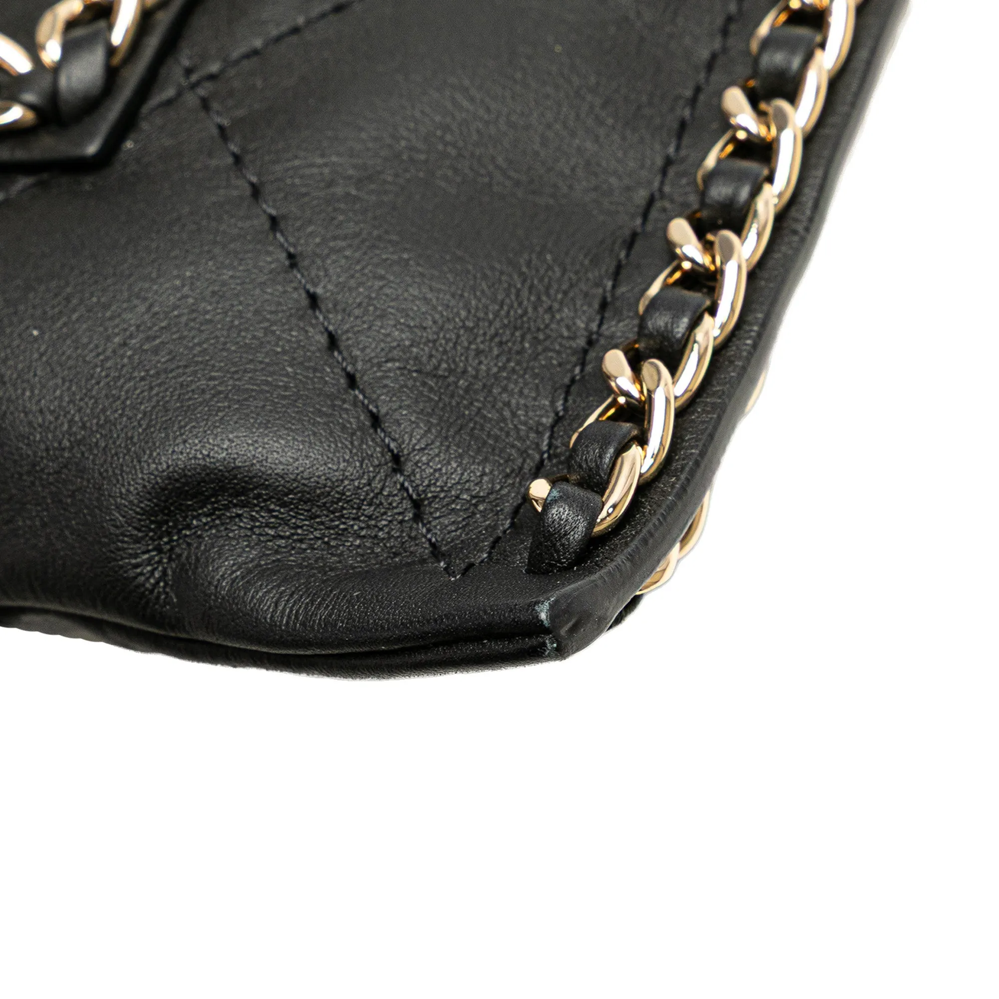 Quilted Calfskin Chain Flat Shoulder Bag