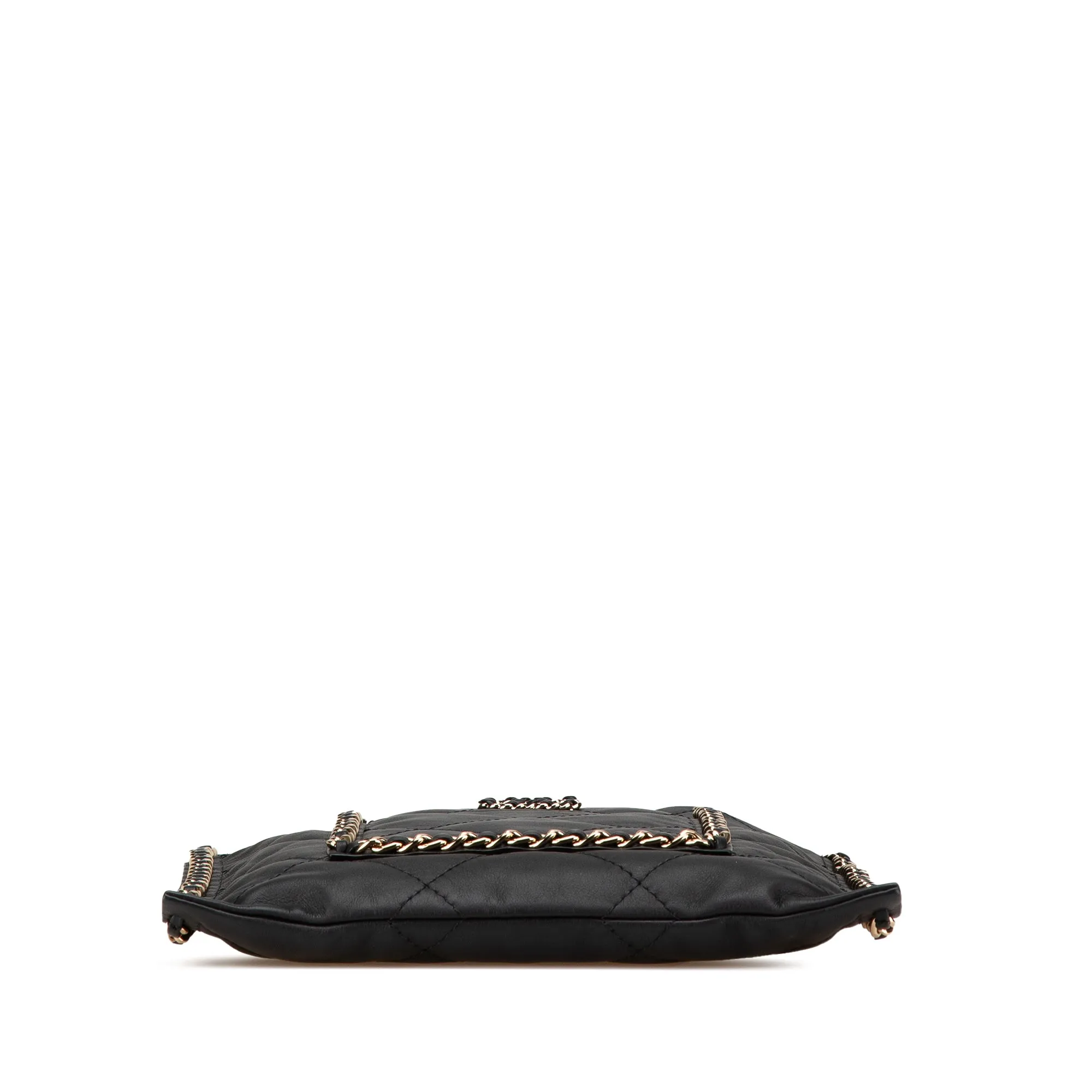 Quilted Calfskin Chain Flat Shoulder Bag