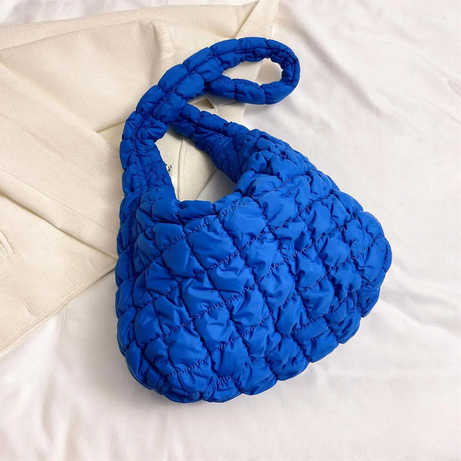 Quilted Crossbody Bag Women 2025 Puffer Tote Large Carryall Nylon Puffy Shoulder Pleated Cloud Bubble Messenger Bag