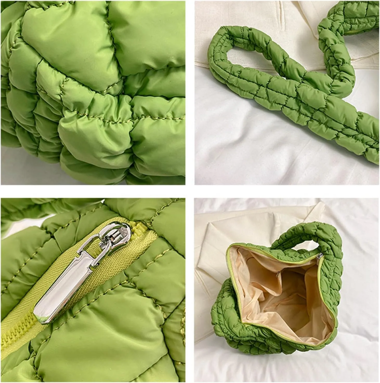 Quilted Crossbody Bag Women 2025 Puffer Tote Large Carryall Nylon Puffy Shoulder Pleated Cloud Bubble Messenger Bag