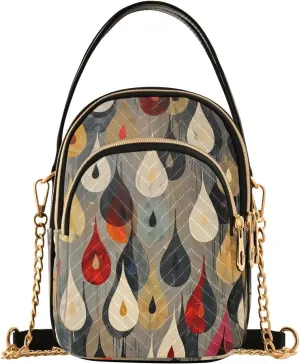 Quilted Crossbody Bags for Women Trendy, Cartoon Water Droplet Small Shoulder Handbags Leather Purse for Women Cross Body Purses