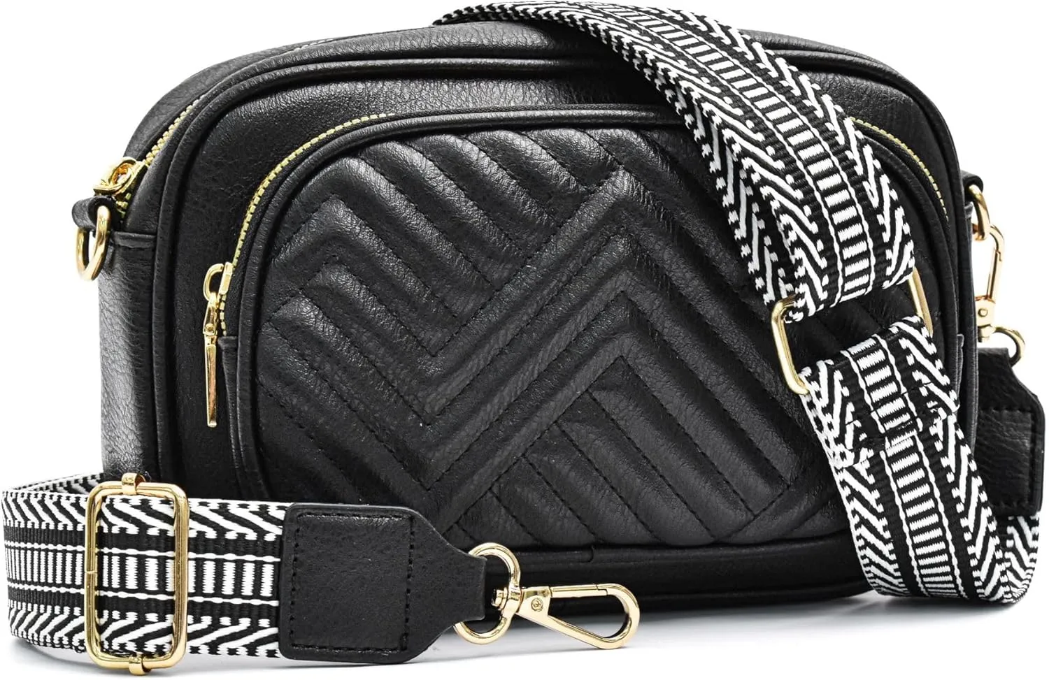 Quilted Crossbody Bags Purse for Women Small Vegan Leather Shoulder Handbags Purses with Two Straps