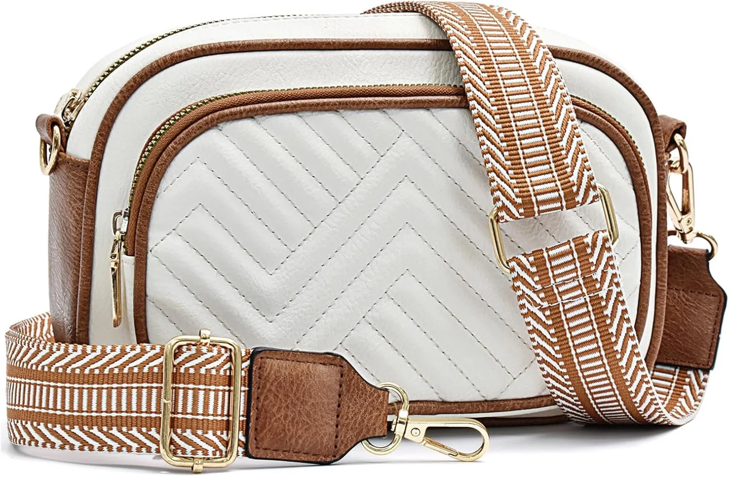 Quilted Crossbody Bags Purse for Women Small Vegan Leather Shoulder Handbags Purses with Two Straps