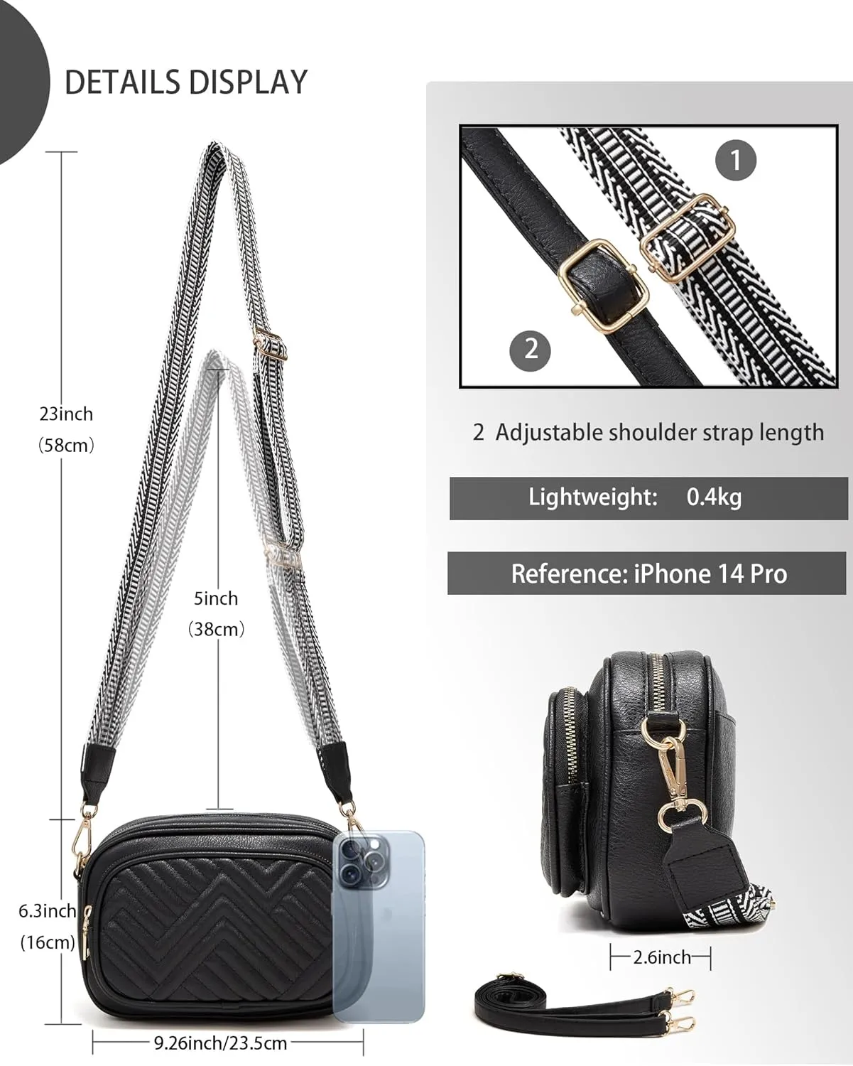 Quilted Crossbody Bags Purse for Women Small Vegan Leather Shoulder Handbags Purses with Two Straps