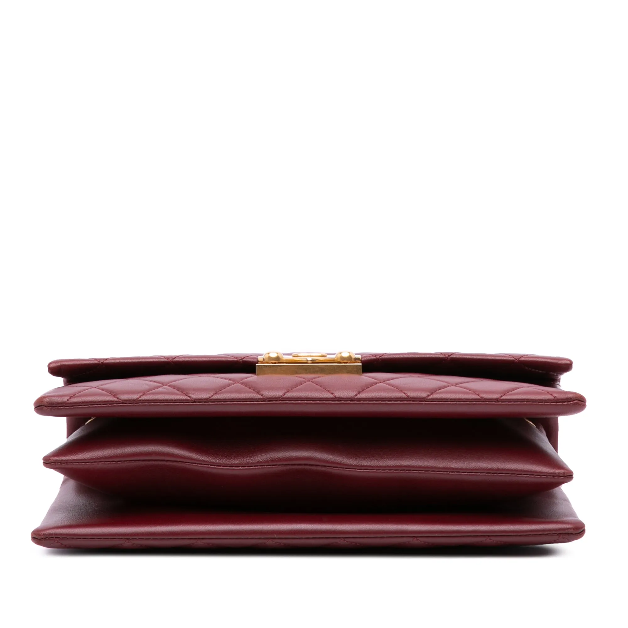 Quilted Lambskin Pagoda Accordion Flap