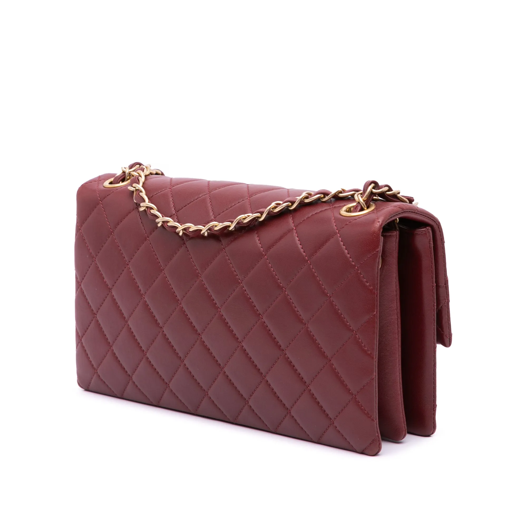 Quilted Lambskin Pagoda Accordion Flap
