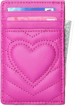 Quilted Leather Card Holder Wallet with RFID Blocking - Gifts for Teenage Girls and Women