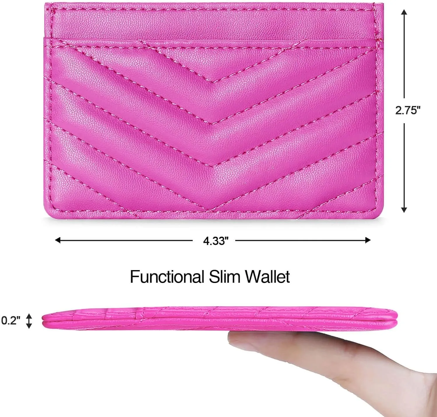 Quilted Leather Card Holder Wallet with RFID Blocking - Gifts for Teenage Girls and Women