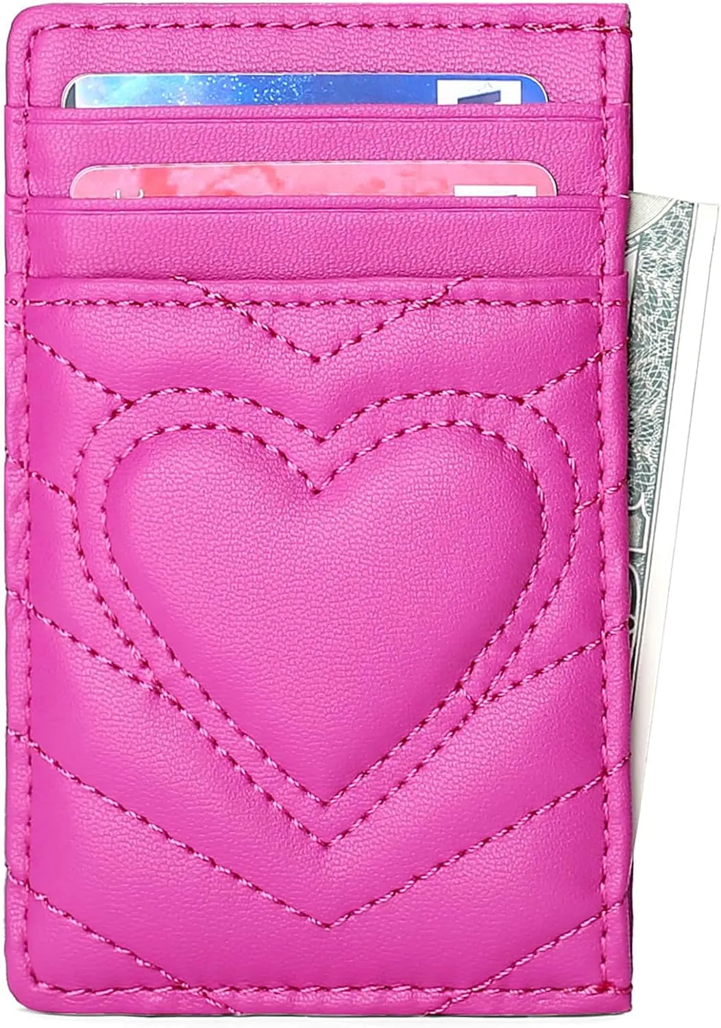 Quilted Leather Card Holder Wallet with RFID Blocking - Gifts for Teenage Girls and Women