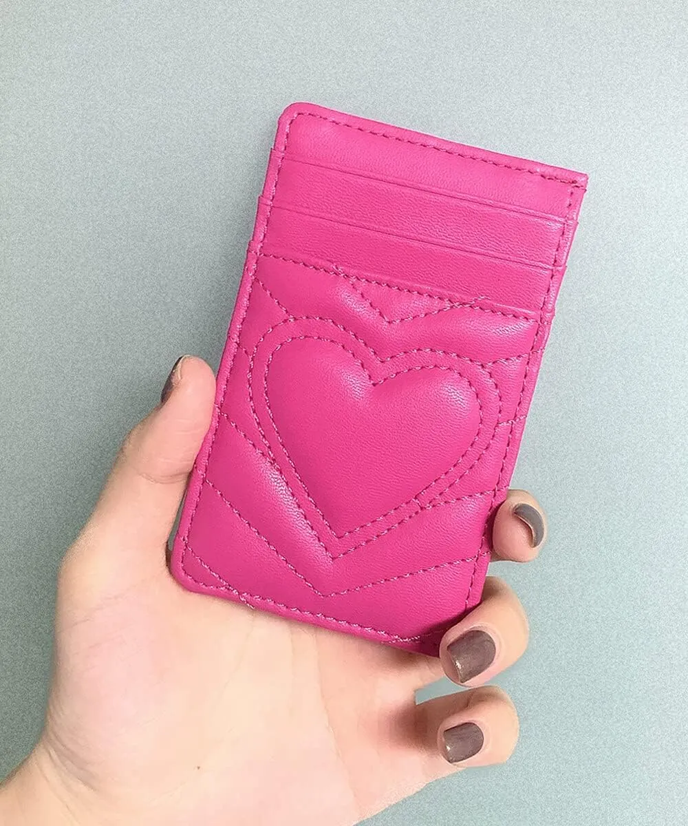 Quilted Leather Card Holder Wallet with RFID Blocking - Gifts for Teenage Girls and Women