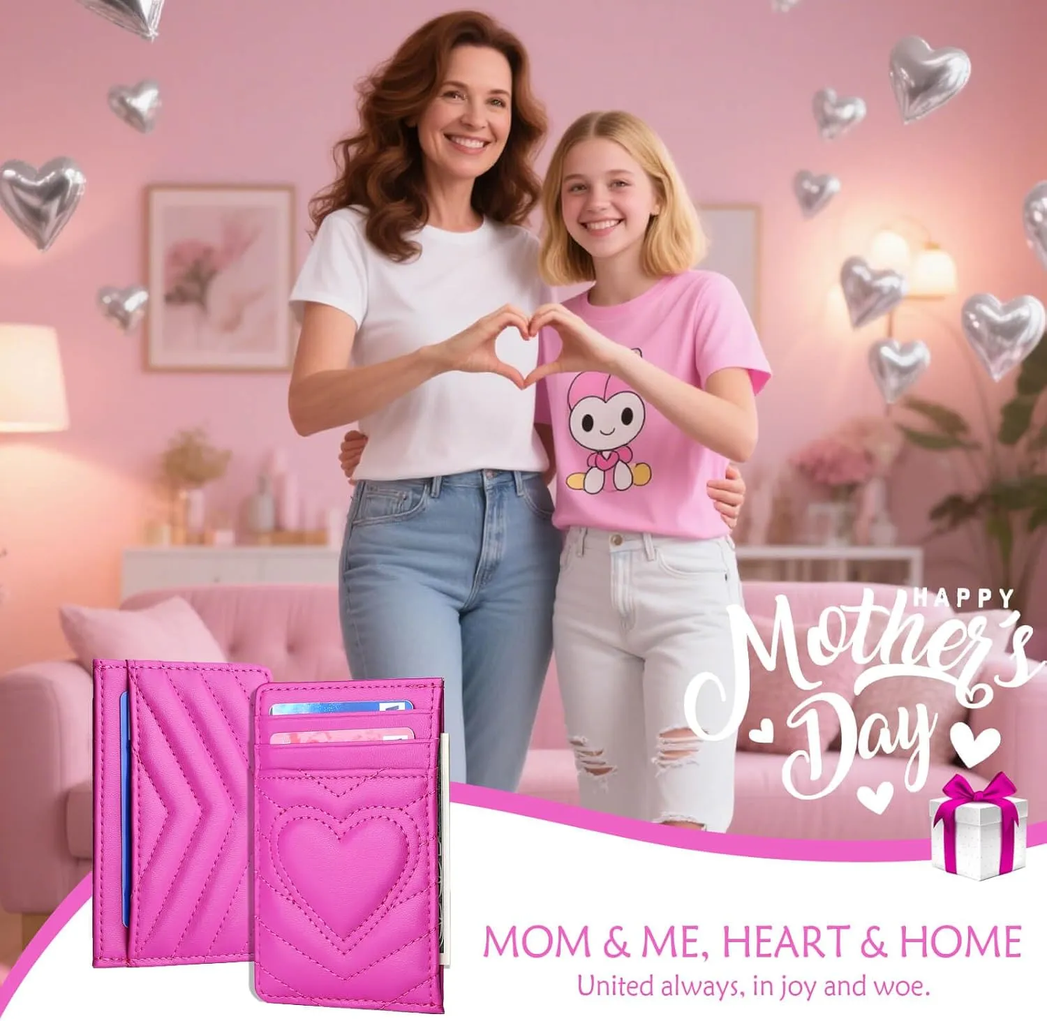 Quilted Leather Card Holder Wallet with RFID Blocking - Gifts for Teenage Girls and Women