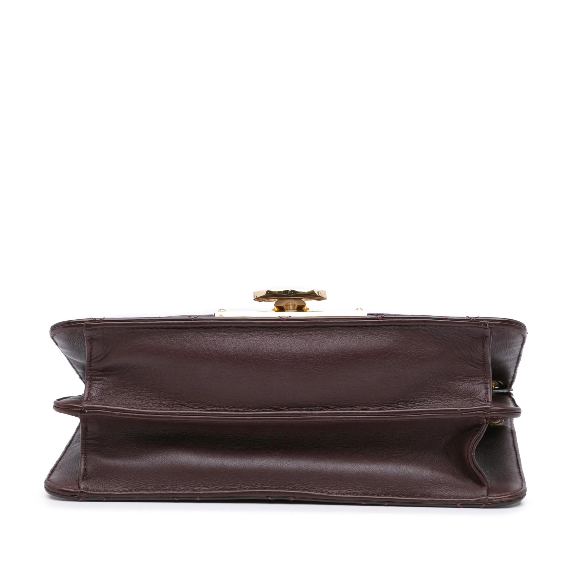 Quilted Patent Golden Class Accordion Flap Shoulder Bag