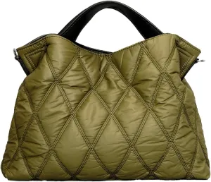 Quilted Tote Bag for Women, Soft Puffer Bag Lightweight Trendy Crossbody Bags Purse with Long Shoulder Strap