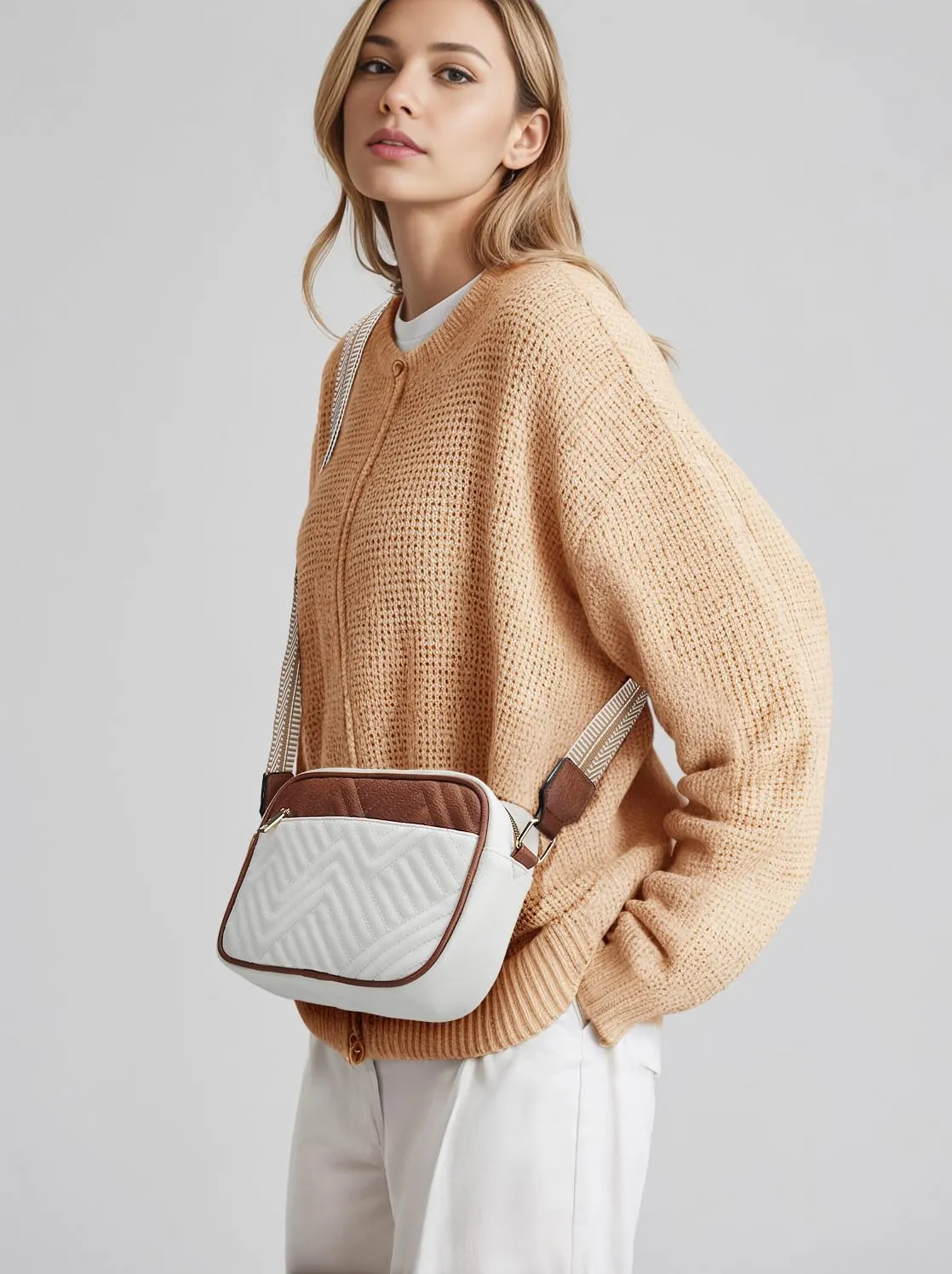 Quilted Vegan Leather Crossbody Bags for Women, Small Shoulder Crossbody Bag Womens Handbags, Purses for Women
