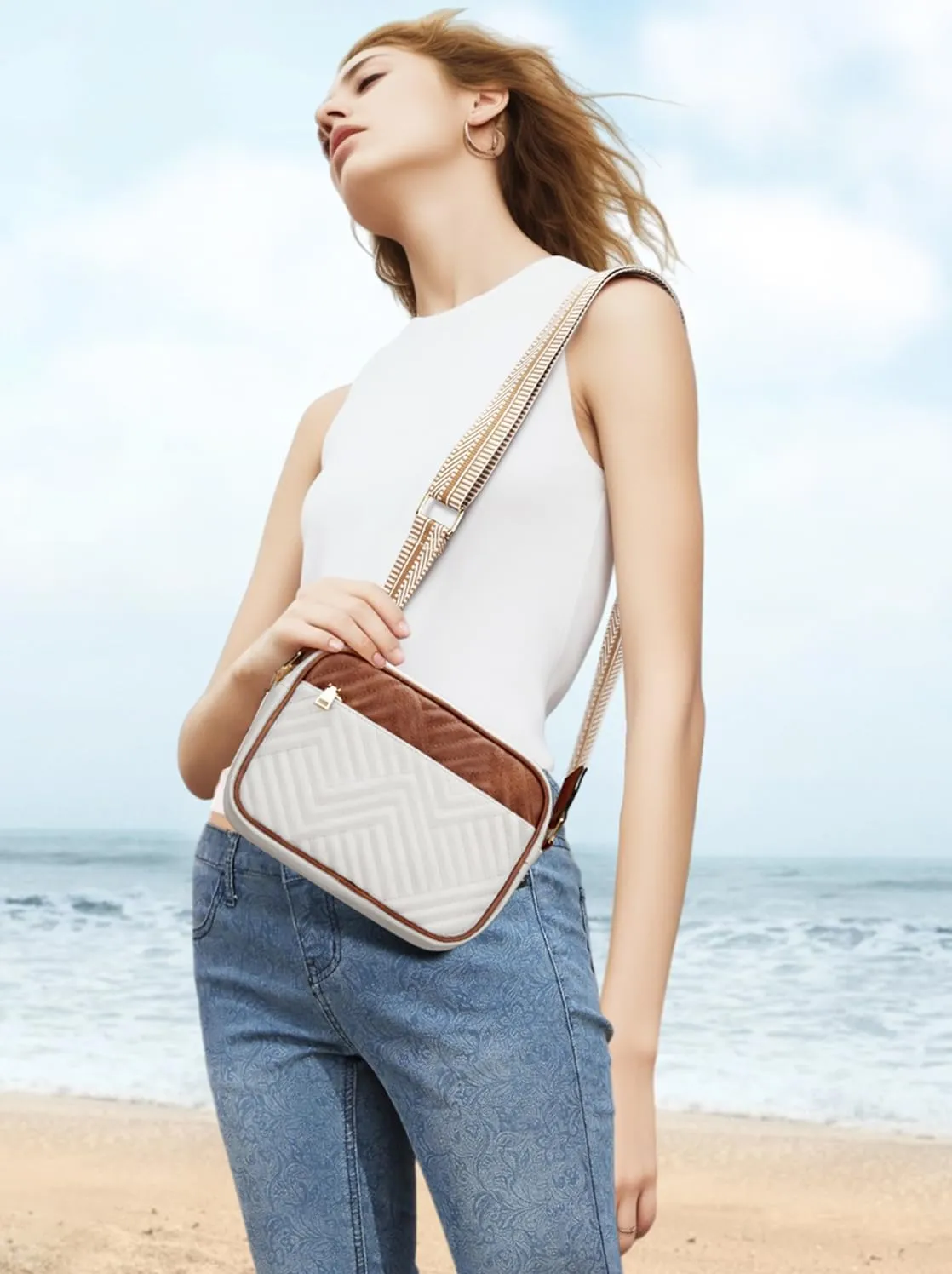 Quilted Vegan Leather Crossbody Bags for Women, Small Shoulder Crossbody Bag Womens Handbags, Purses for Women