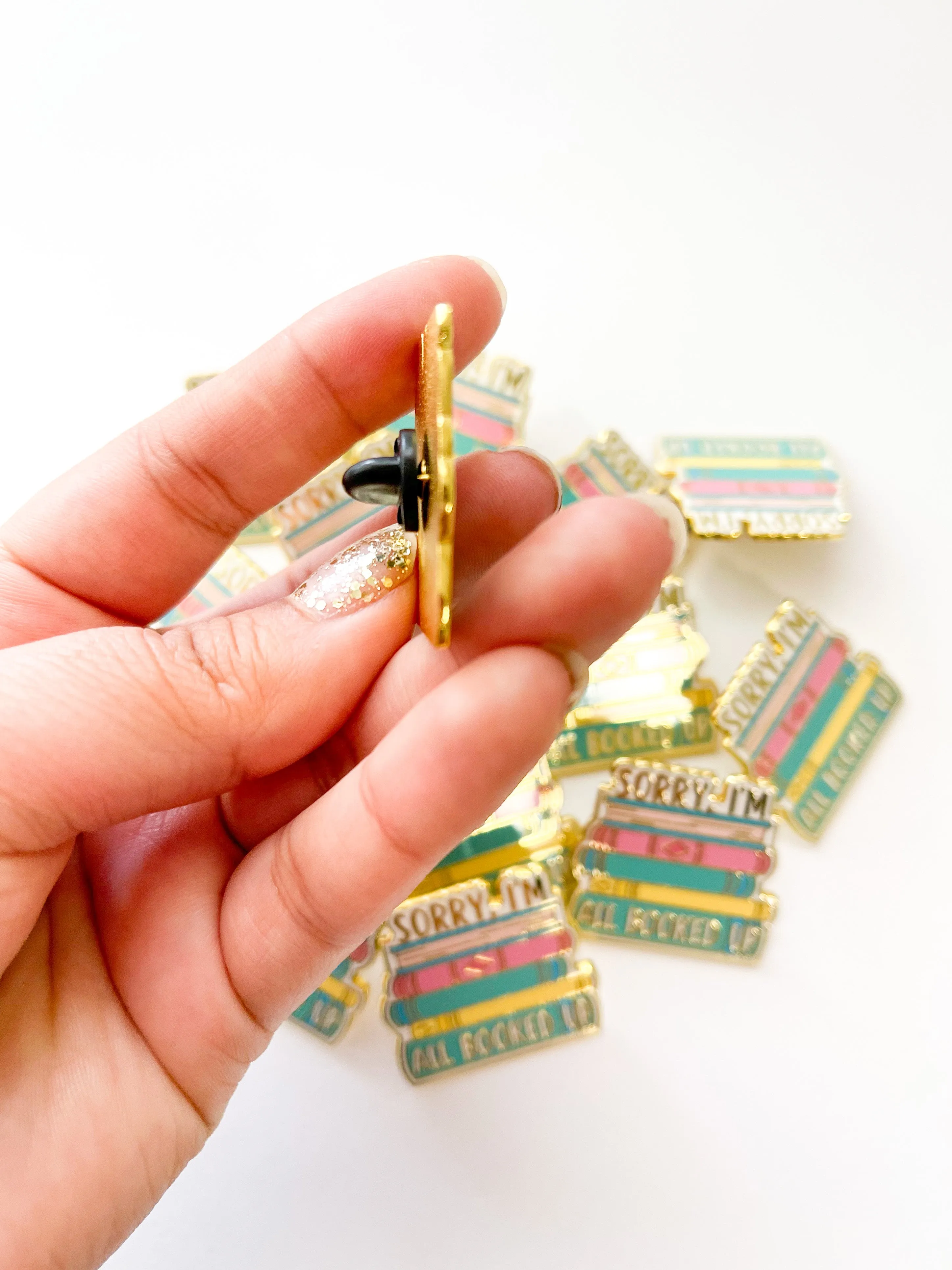 "All Booked" Enamel Pin