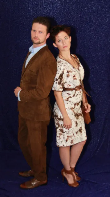 "No-Animal" Cowhide Fur Dress and Leather Belt