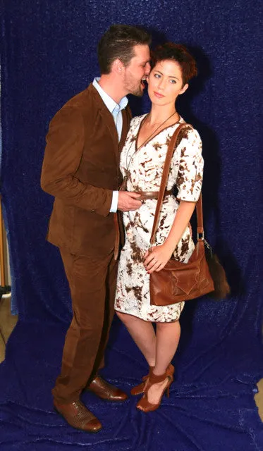 "No-Animal" Cowhide Fur Dress and Leather Belt