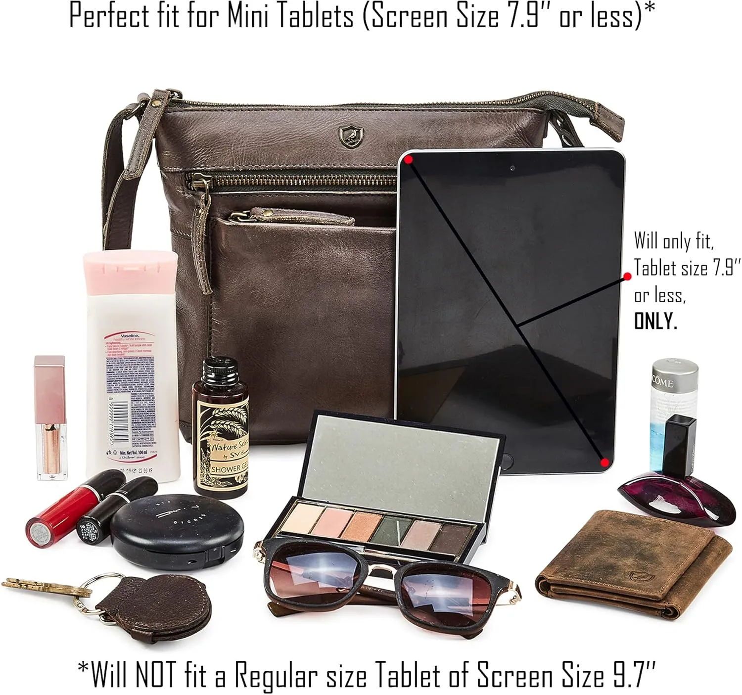 Real Leather Purse for Women Crossbody Bag Travel Shoulder Handbag Small Vintage Pocketbook