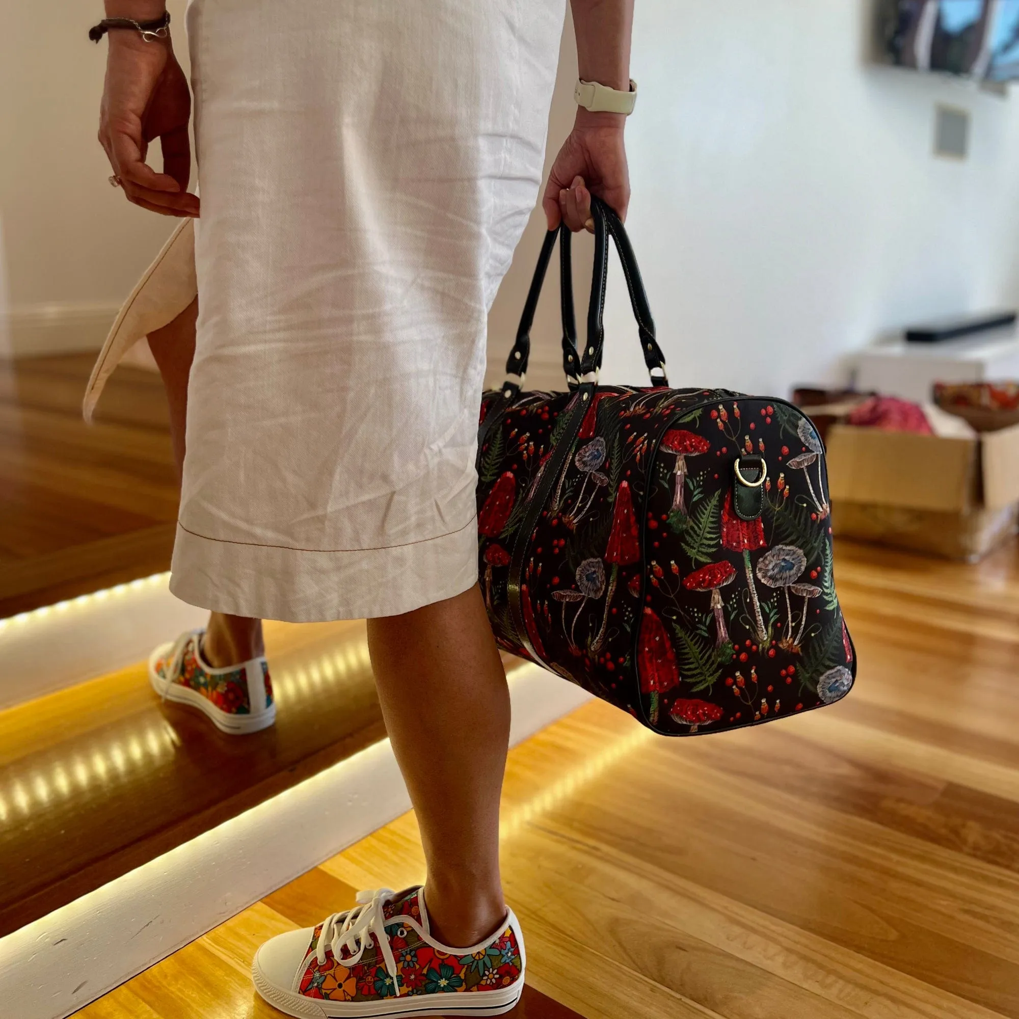 Red Mushrooms | Travel Duffle Bag