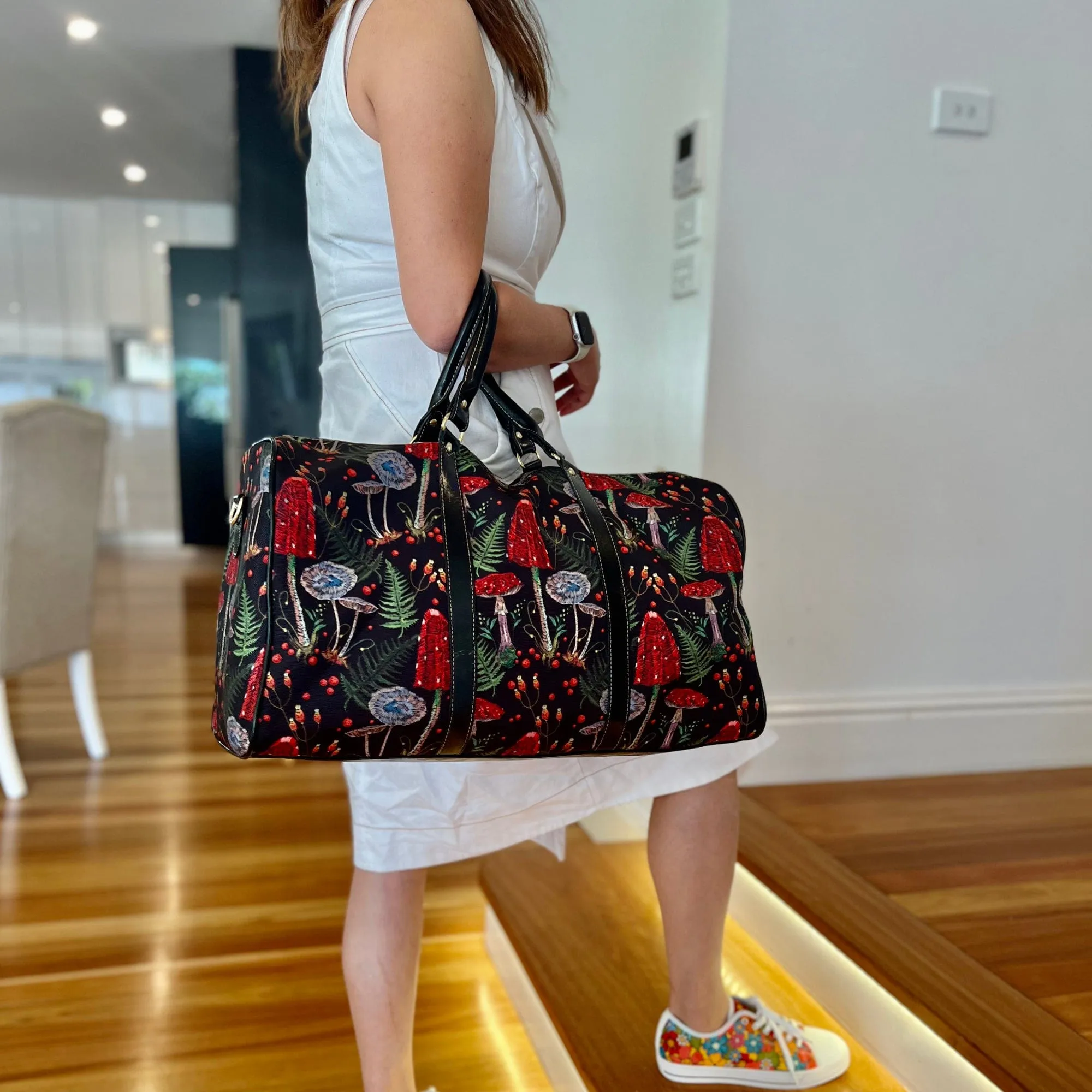 Red Mushrooms | Travel Duffle Bag
