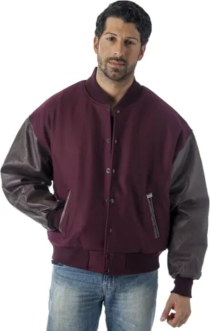 REED Men's Premium Varsity Leather/wool Jacket Made in USA