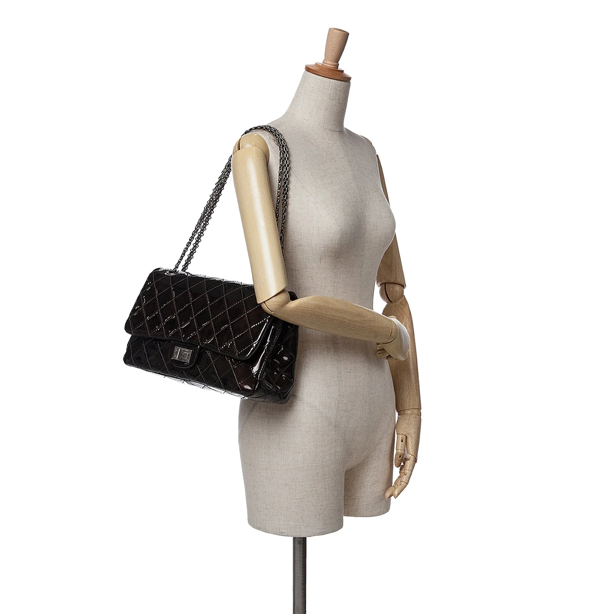 Reissue 2.55 Quilted Patent Double Flap 227