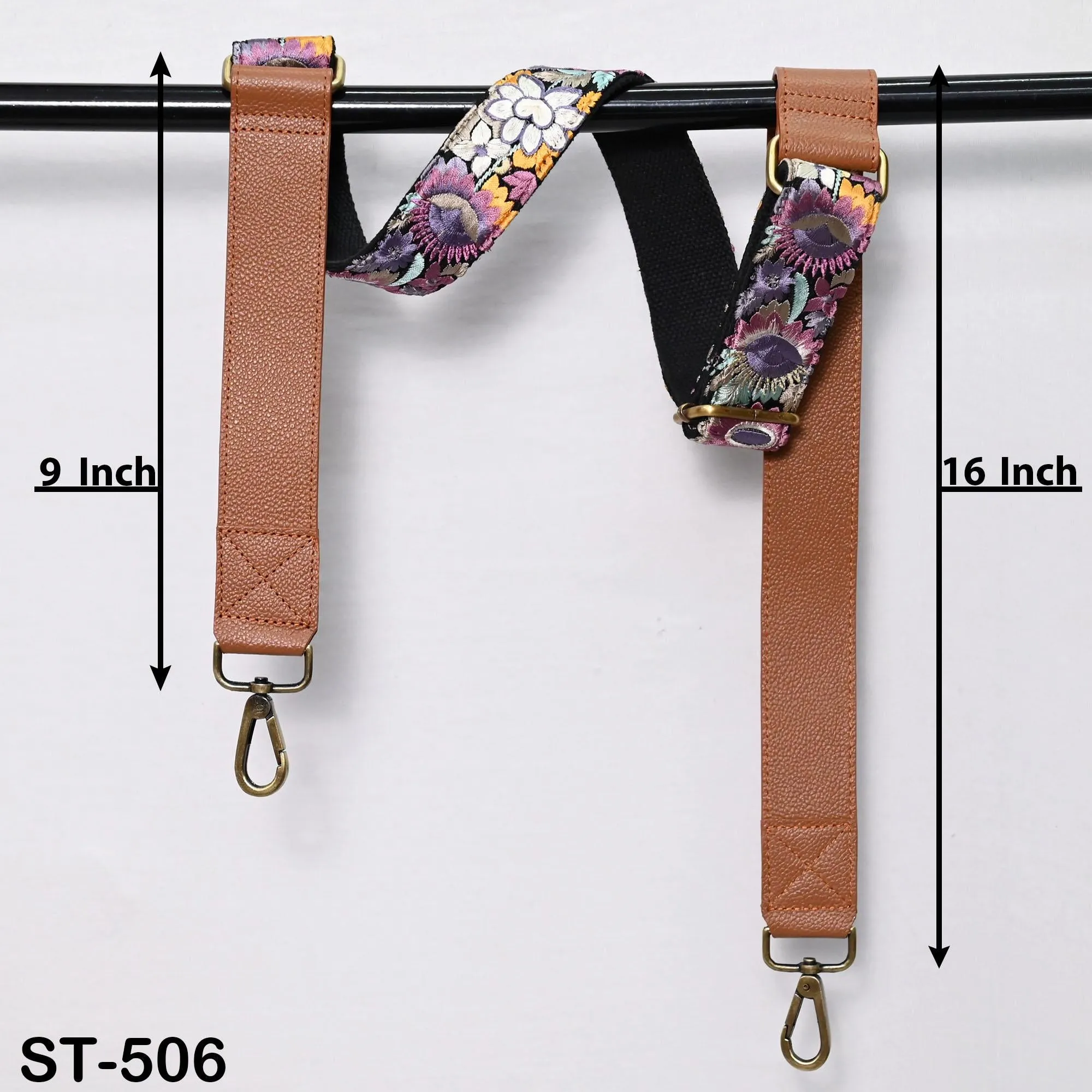 Replacement Leather  Crossbody Strap Handbag Boho Bag Strap Camera Strap Purses Embroidery Brown Adjustable Strap Christmas Gift for Sister