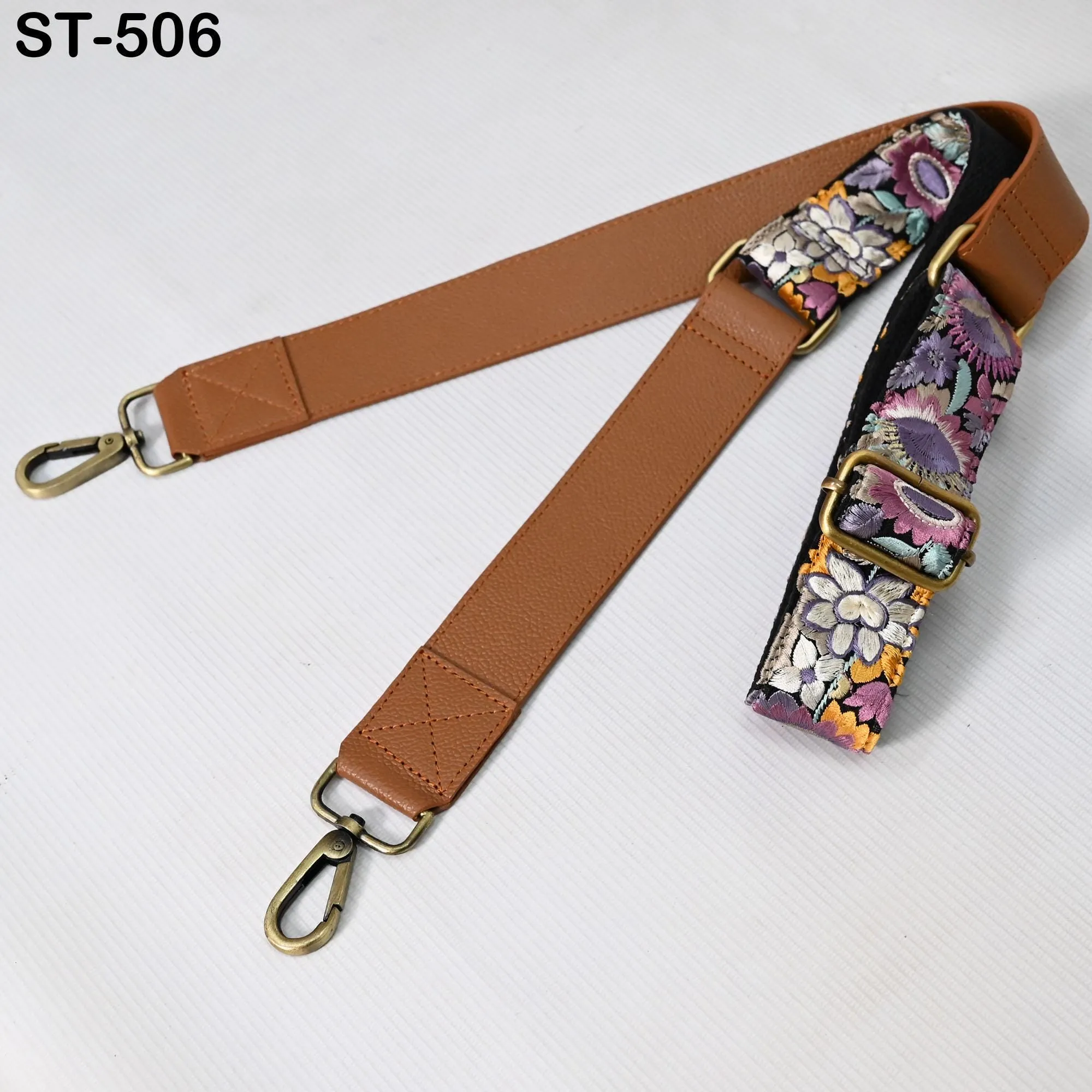 Replacement Leather  Crossbody Strap Handbag Boho Bag Strap Camera Strap Purses Embroidery Brown Adjustable Strap Christmas Gift for Sister