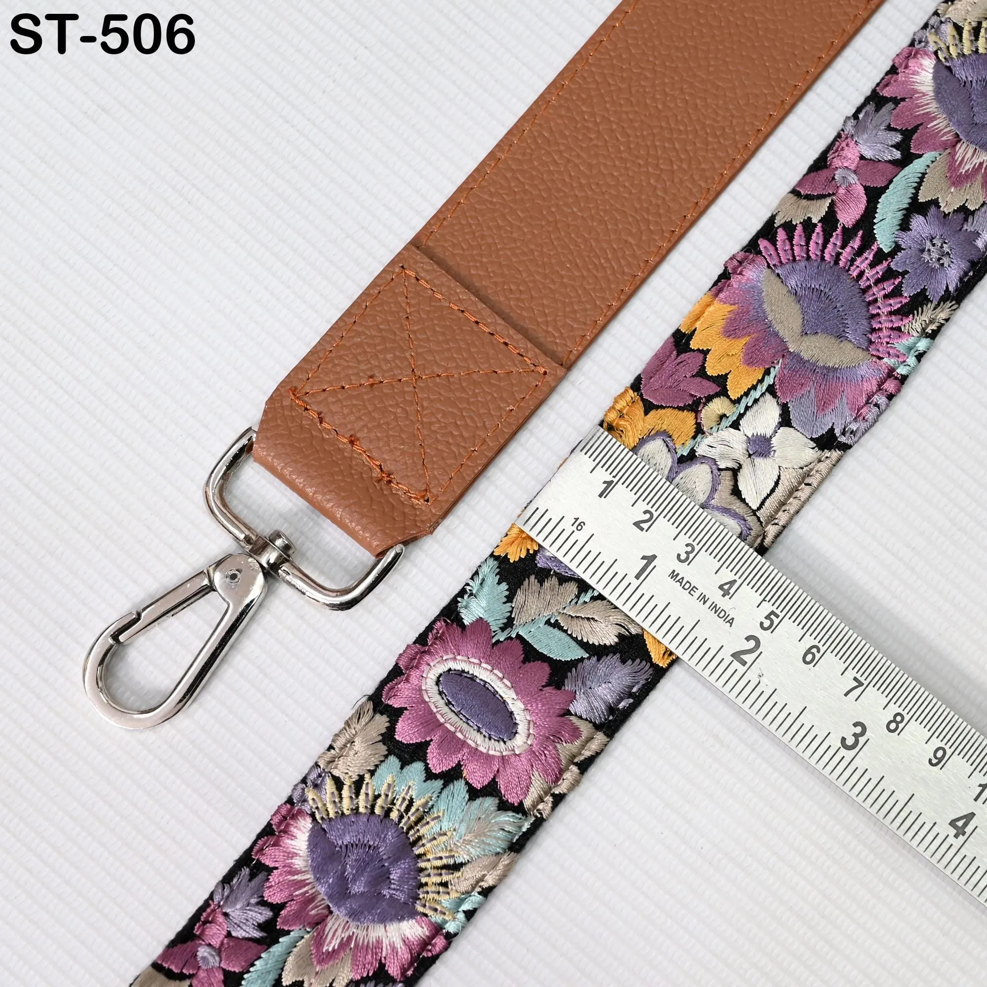 Replacement Leather  Crossbody Strap Handbag Boho Bag Strap Camera Strap Purses Embroidery Brown Adjustable Strap Christmas Gift for Sister