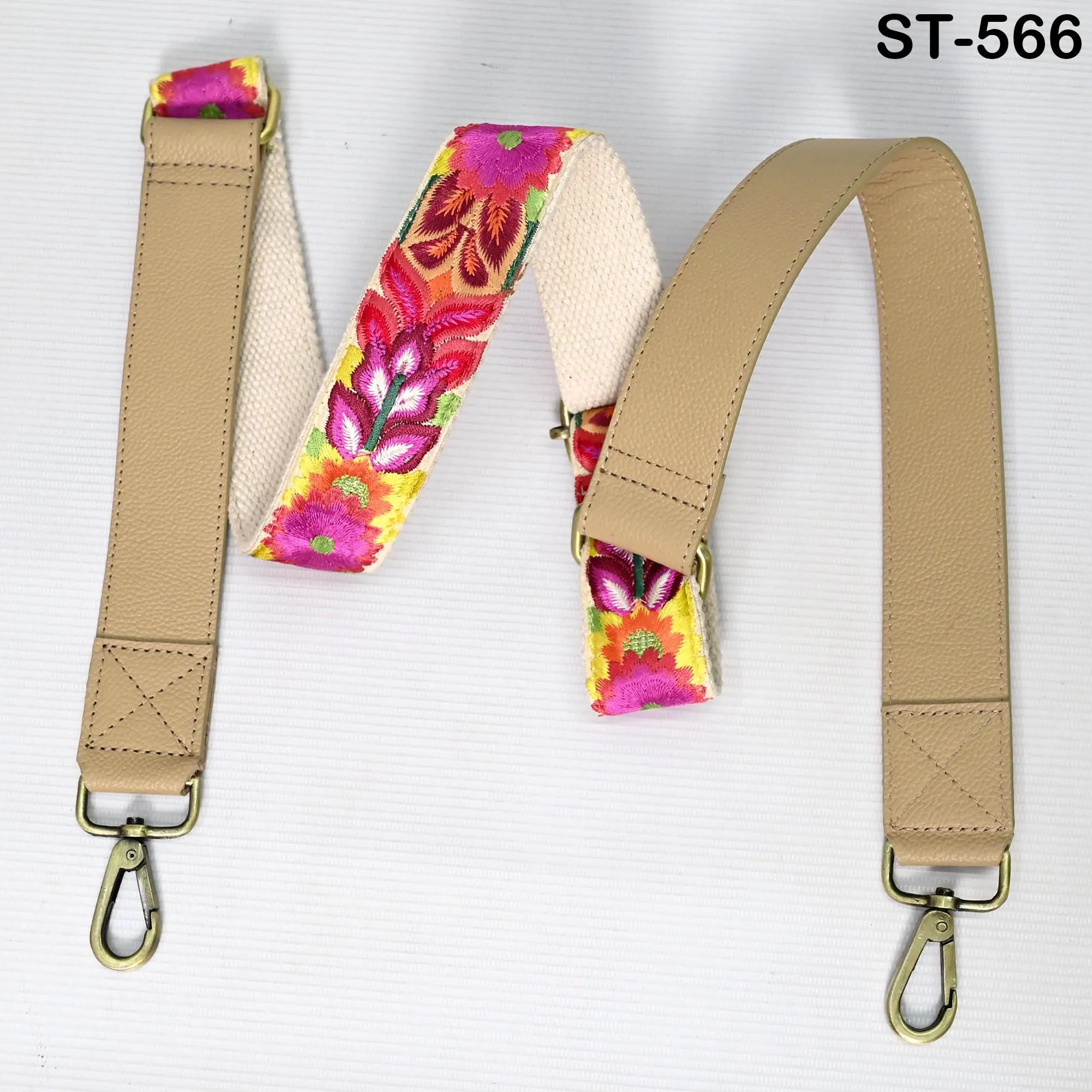Replacement Leather  Crossbody Strap Handbag Boho Bag Strap Camera Strap Purses Embroidery Pale Taupe Adjustable Strap Christmas Gift Sister
