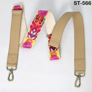 Replacement Leather  Crossbody Strap Handbag Boho Bag Strap Camera Strap Purses Embroidery Pale Taupe Adjustable Strap Christmas Gift Sister