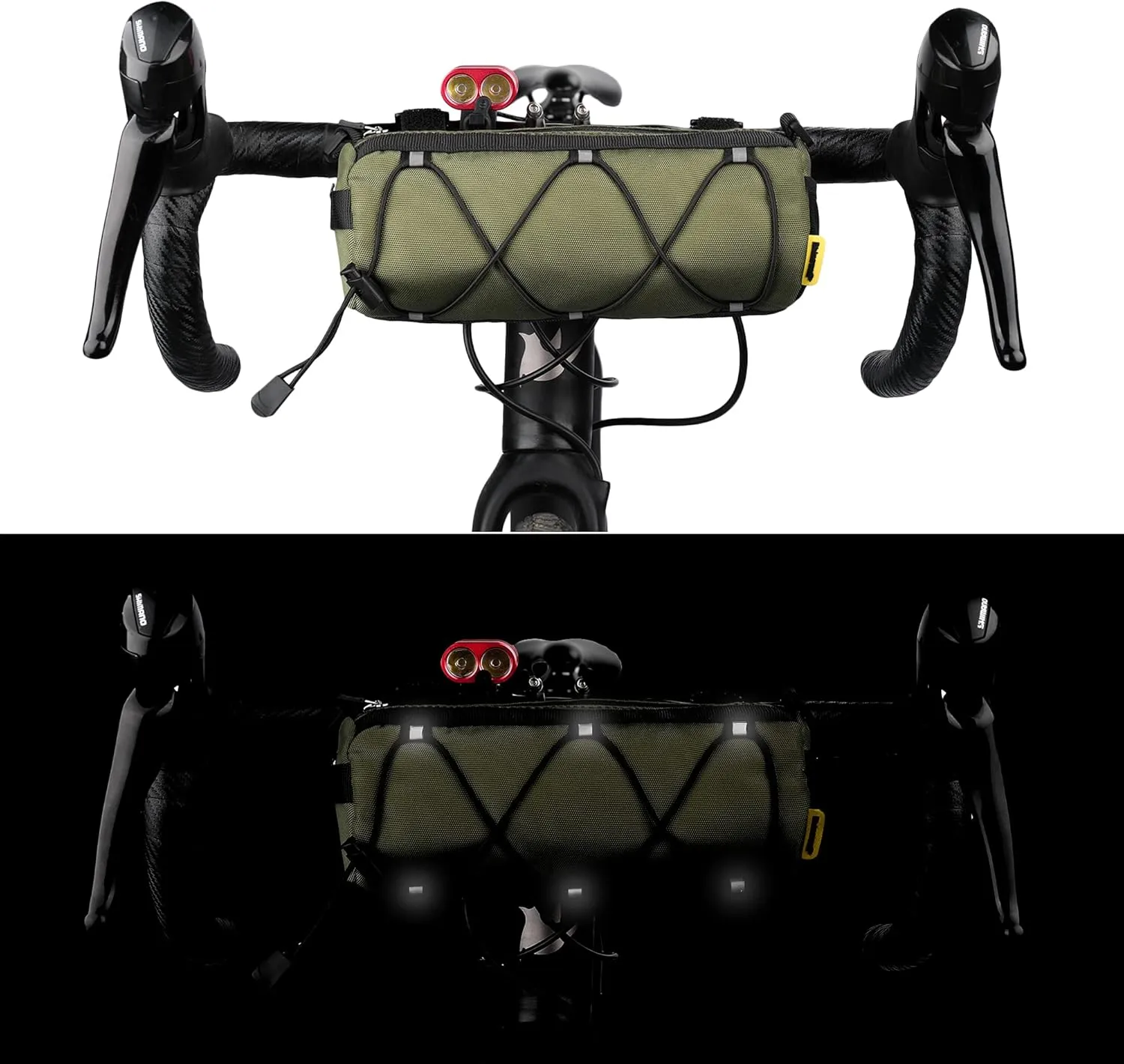 Rhinowalk Bike Handlebar Bag, Bicycle Front Bag Shoulder Bag Storage Bag with Shoulder Strap for Road Mountain Bike Cycling Travel