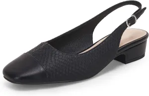 Rilista Women's Slingback Low Heels Closed Toe Chunky Block Heel Comfortable Office Dress Pumps Shoes