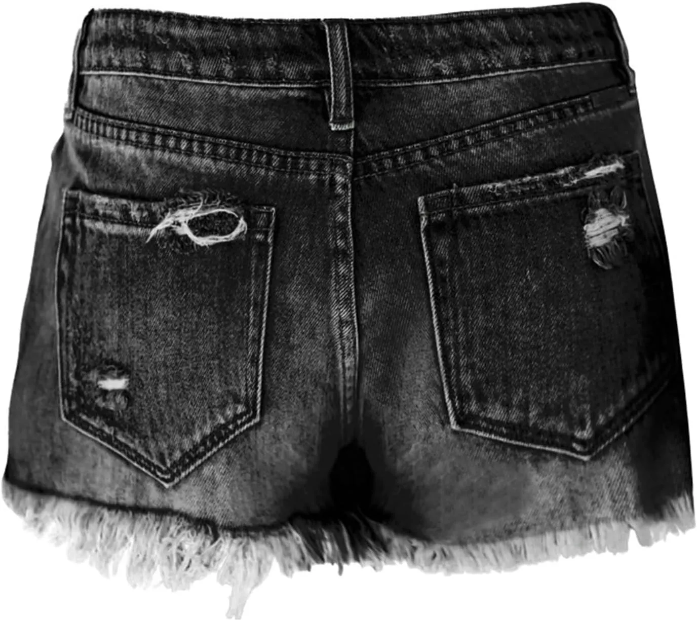 Ripped Jean Shorts Womens High Waisted Stretchy Distressed Denim Shorts Frayed Hem Cut Off Jeans Short with Pockets