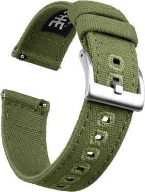 Ritche Christmas Gift Canvas Quick Release Watch Band 18mm 20mm 22mm 24mm Replacement Watch Straps for Men Women, White Elephant Gifts, Stocking Stuffers for Men