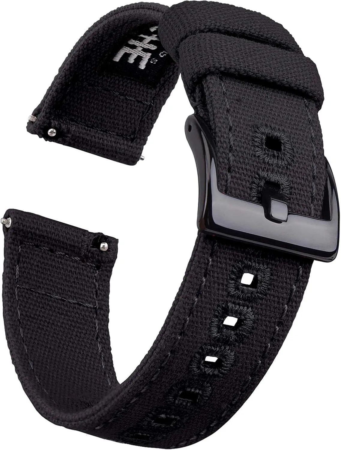 Ritche Christmas Gift Canvas Vintage Quick Release Watch Band 18mm 20mm 22mm 24mm Replacement Watch Straps for Men Women, White Elephant Gifts, Stocking Stuffers for Men, Father's Day gifts