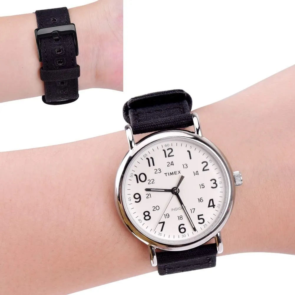 Ritche Christmas Gift Canvas Vintage Quick Release Watch Band 18mm 20mm 22mm 24mm Replacement Watch Straps for Men Women, White Elephant Gifts, Stocking Stuffers for Men, Father's Day gifts