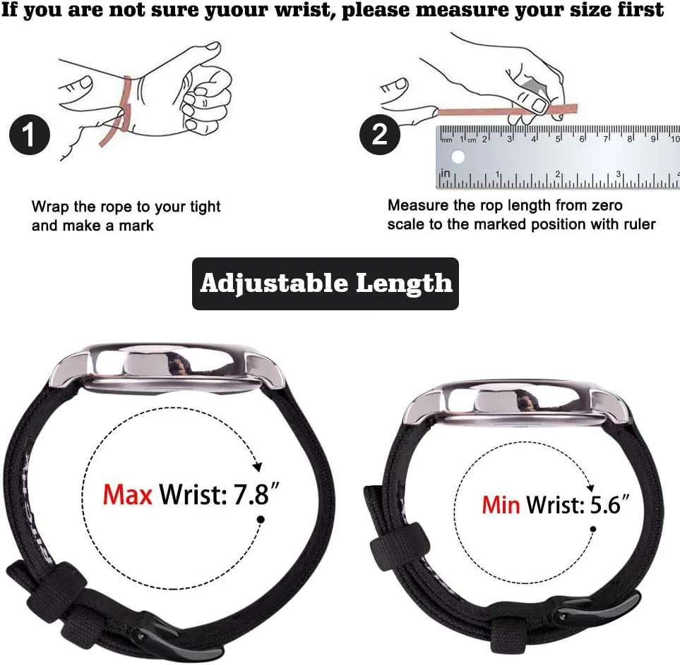 Ritche Christmas Gift Canvas Vintage Quick Release Watch Band 18mm 20mm 22mm 24mm Replacement Watch Straps for Men Women, White Elephant Gifts, Stocking Stuffers for Men, Father's Day gifts