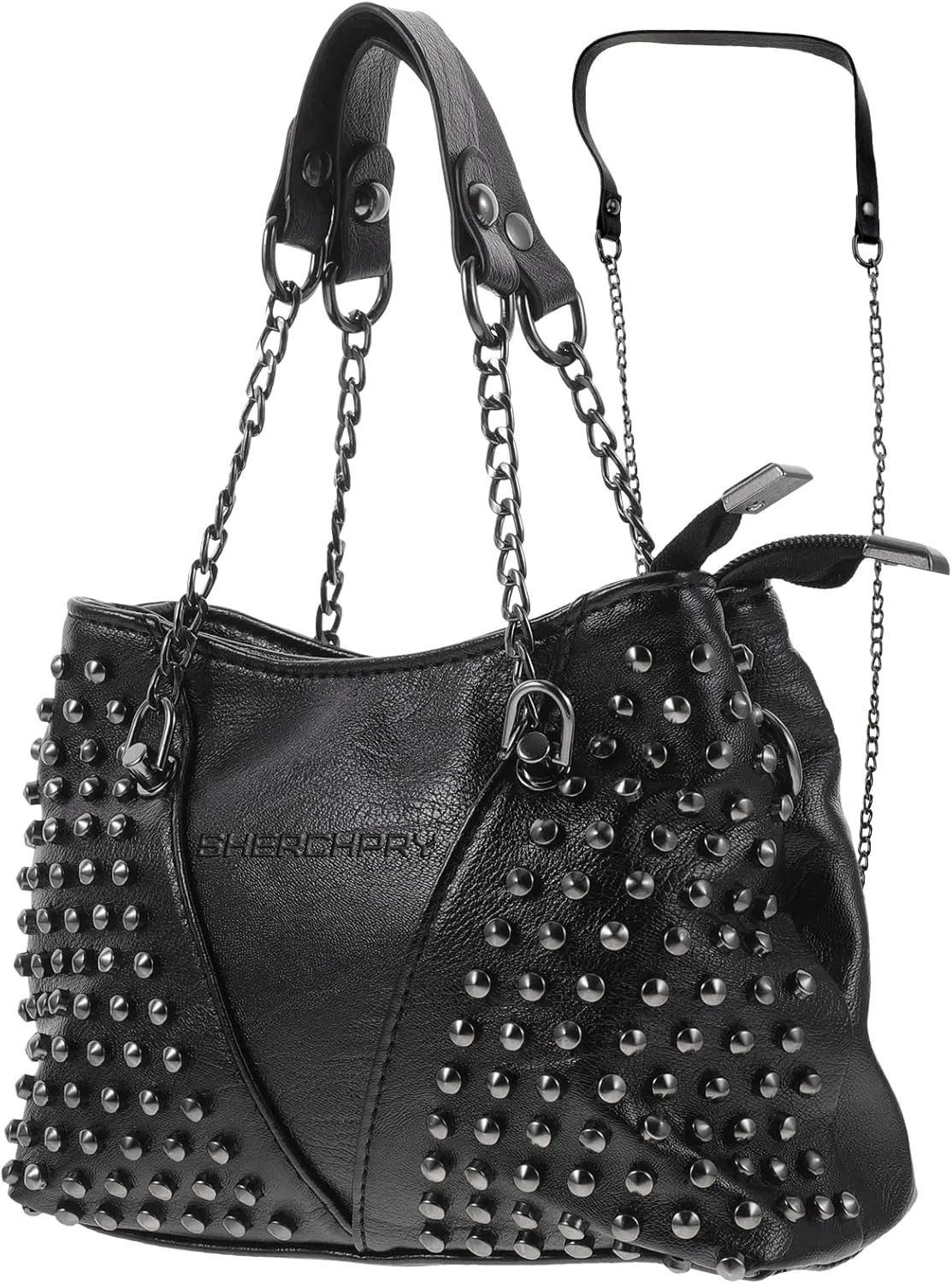 Rivet Shoulder Bag Black Studded Purse Rivet Crossbody Leather Bag, Messenger Bag, Studded Shoulder Bag, All- match Chain Bag Tote Bag Black Crossbody Purse