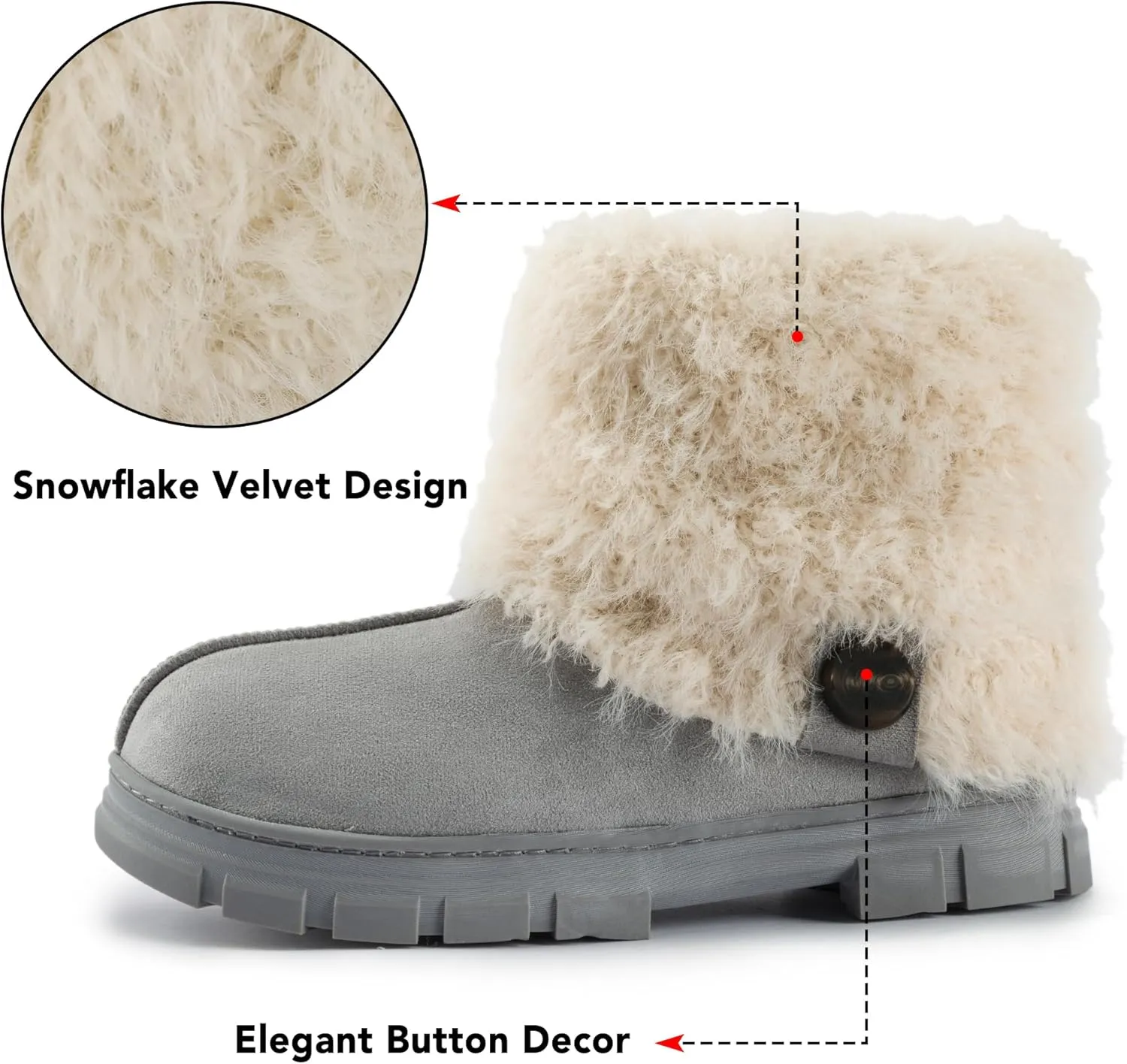 RockDove Women’s Drape Faux Fur Hardsole Bootie