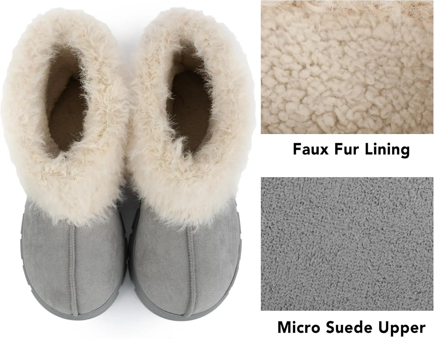 RockDove Women’s Drape Faux Fur Hardsole Bootie
