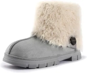 RockDove Women’s Drape Faux Fur Hardsole Bootie