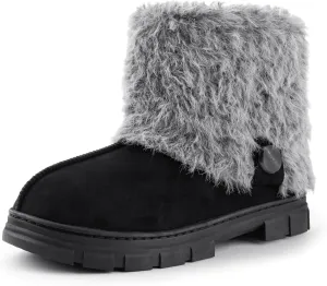 RockDove Women’s Drape Faux Fur Hardsole Bootie